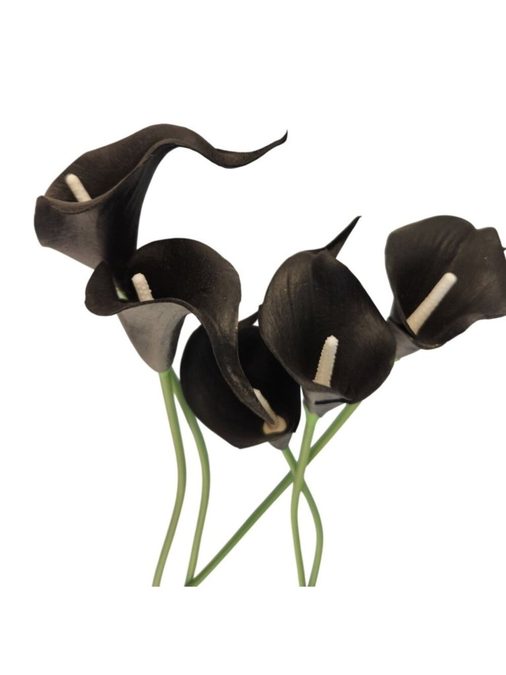 Black Calla Lily Artificial Flowers Set of 5 Stems Gothic Modern Decor - Picture 9 of 16